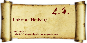 Lakner Hedvig névjegykártya